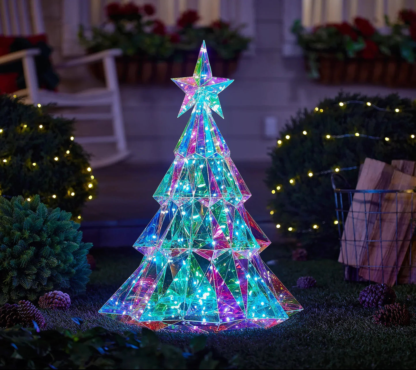 🎅 Vente de Noël anticipée 🎅✨ Figure holographique de Noël pour intérieur/extérieur avec télécommande
