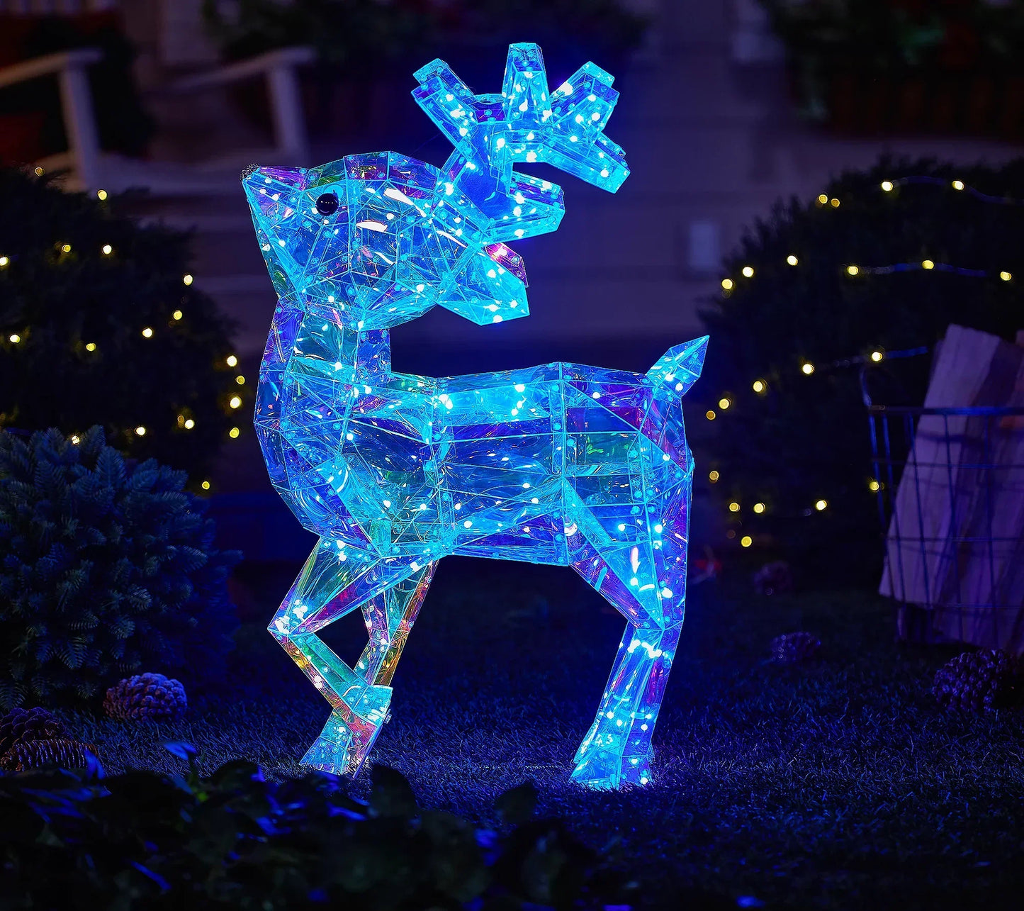 🎅 Vente de Noël anticipée 🎅✨ Figure holographique de Noël pour intérieur/extérieur avec télécommande