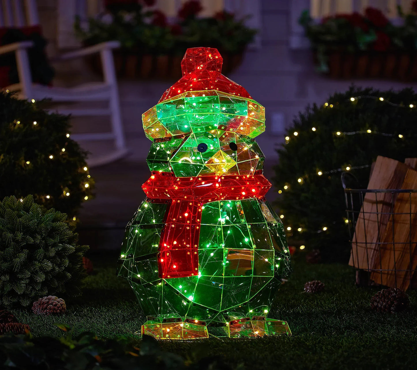 🎅 Vente de Noël anticipée 🎅✨ Figure holographique de Noël pour intérieur/extérieur avec télécommande