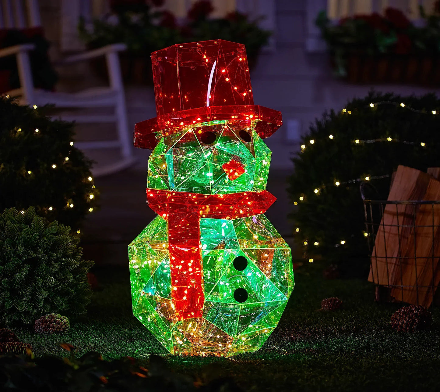 🎅 Vente de Noël anticipée 🎅✨ Figure holographique de Noël pour intérieur/extérieur avec télécommande